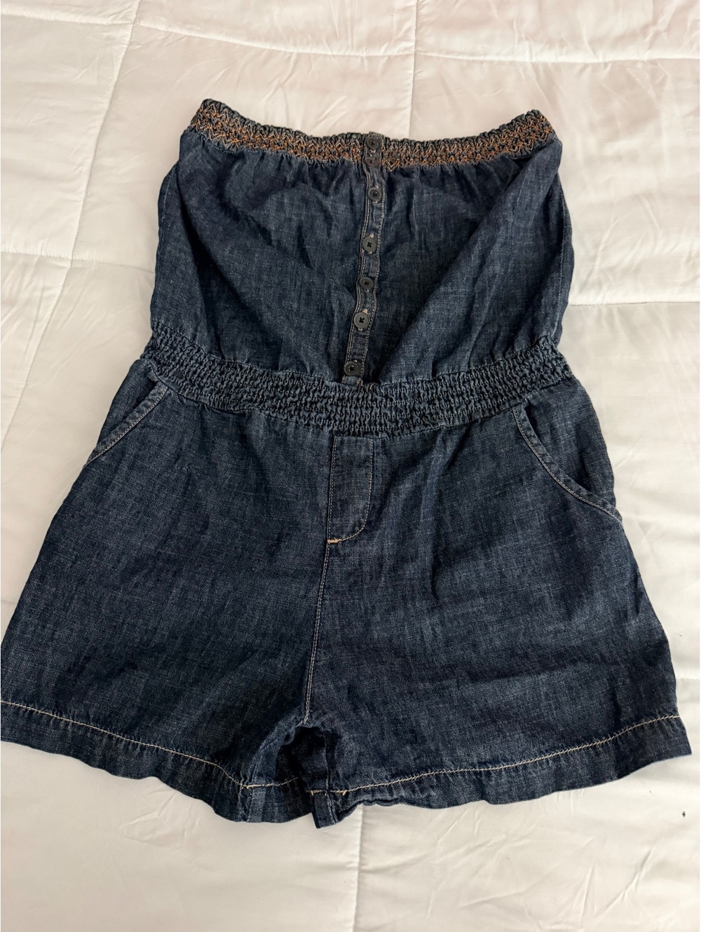 Decree Women's Strapless Denim Romper Size Large